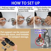 CAMPINGMOON Canister Top Stove Portable Compact Foldable w/Micro Regulator w/4Flex w/igniter XD-2F (Silver) - Image 5