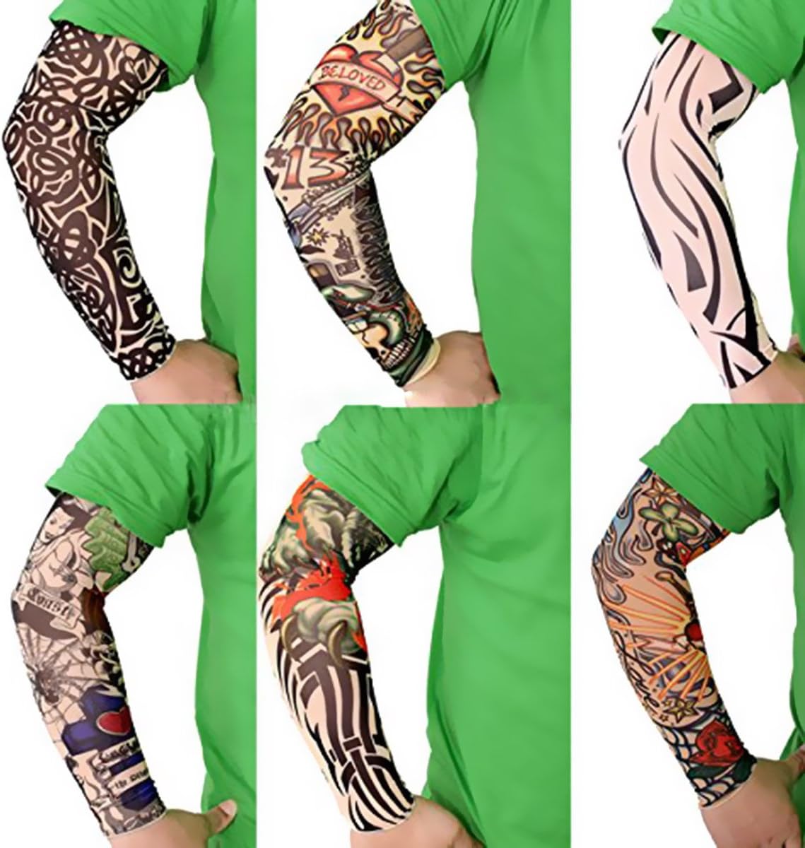 Akstore Temporary Tattoo Sleeves Set Arts Temporary Fake Slip On Tattoo Arm Sleeves Kit - Image 4