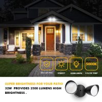 LUTEC 6222B 3500 Lumen 32 Watt 28 LED Dual-Head Floodlight Outdoor, Full Metal Design, Waterproof Exterior Security Wall Light 5000K for Patio, Garden, Yard-Black - Image 3