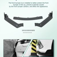 SCITOO Front Lip Spoiler Fits for 2017-2020 for Infiniti Q60 Coupe Glossy Carbon Look V Style Front Bumper Lip - Image 3