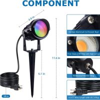 SUNVIE RGBW Halloween Spotlight Outdoor Color Changing Landscape Lighting 12W LED Spot Lights Outdoor with Remote Control 120V Waterproof Colored Spotlights for Outside House Garden Tree, 6 Pack - Image 9