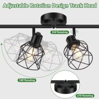4-Lights Semi Flush Mount Ceiling Light, Adjustable Multi-Directional Light Fixtures, Rotatable Farmhouse Light Fixtures Mount with Metal Cage for Dining Room, Living Room - Image 7