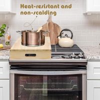 21. 2 x 14. 7 Inch Wooden Rv Stove Top Cover Stove Top Sink Cover Noodle Cutting Board for Electric Gas Burners Sink Noodle Board - Image 7