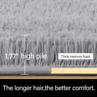 LOCHAS Bedroom Rug 2.6' x 5.3', Gray Fluffy Shaggy Area Rug for Bedroom Bedside, Soft Oval Throw Rugs Carpet for Kids Girls Nursery Living Room Home Decor - Image 2