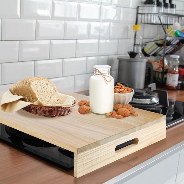 21. 2 x 14. 7 Inch Wooden Rv Stove Top Cover Stove Top Sink Cover Noodle Cutting Board for Electric Gas Burners Sink Noodle Board