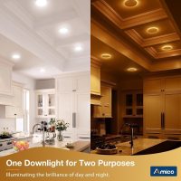 Amico 6 Pack 6 Inch 5CCT LED Recessed Ceiling Light with Night Light, 2700K/3000K/3500K/4000K/5000K Selectable Ultra-Thin Recessed Lighting, 12W=110W, 1100LM, Dimmable Canless Wafer Downlight ETL&FCC - Image 2