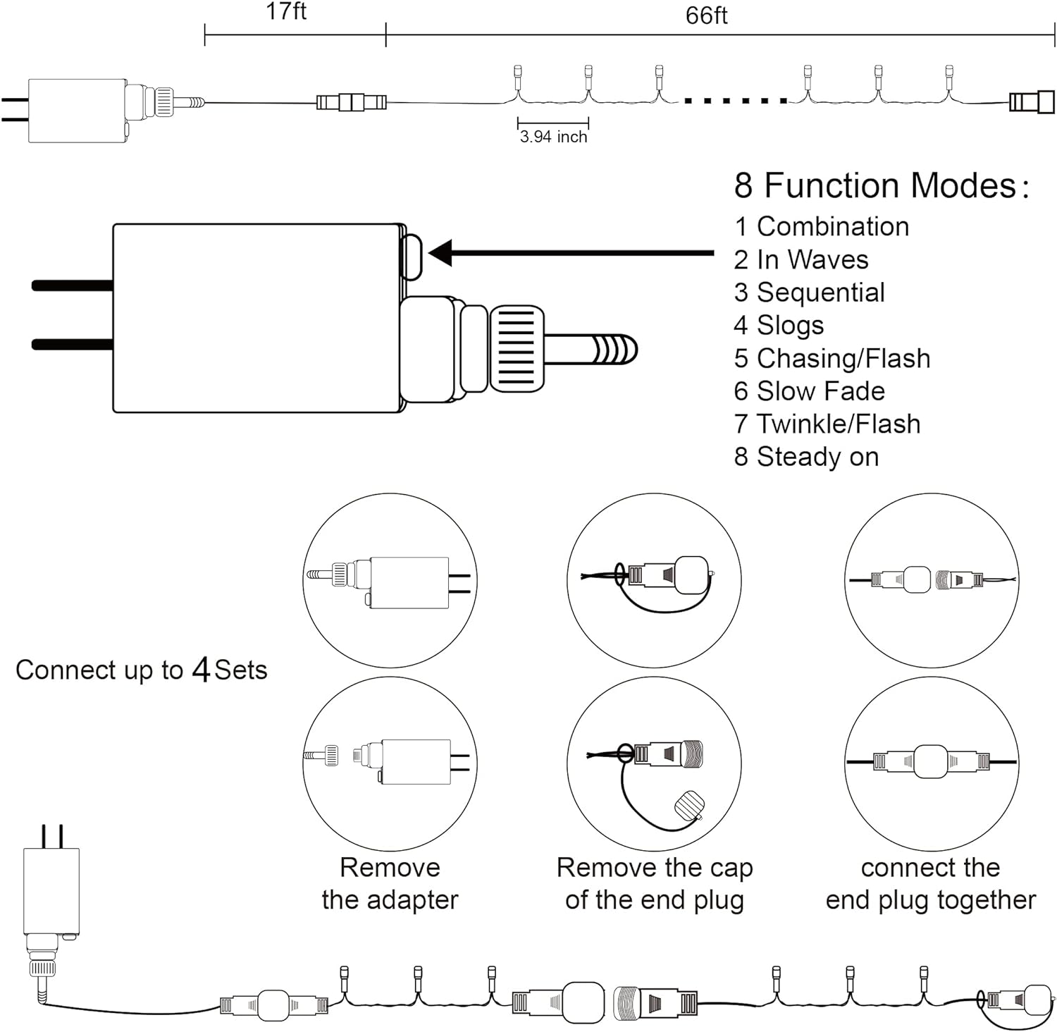 HOME LIGHTING 66ft Halloween Decorative Mini Lights, 200 LED Green Wire Fairy Starry String Lights Plug in, 8 Lighting Modes, for Indoor Outdoor Xmas Tree Wedding Party Decoration (Purple) - Image 6