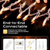Brightown Christmas String Lights, 100-Count 26.5ft Clear Incandescent Bulb Mini Lights for Indoor Holiday Decor, Christmas Tree Garland Wedding Party Multi-Use Decoration, White Wire - Image 3