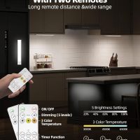 4-Pack Under Cabinet Lighting Wireless,LED Rechargeable Motion Sensor Light Indoor Battery Operated,3 Color Temps&Dimmable Closet Lights with Remote,Under Counter Lights for Kitchen Stairs - Image 4