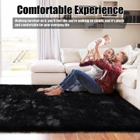 6x9 Fluffy Area Rug for Living Room,Shag Area Rugs for Bedroom,Black Soft Fuzzy Rug Non-Shedding Indoor Plush Carpet for Kids Bedroom Nursery Dorm Home Decor - Image 6