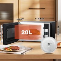 SMETA Countertop Microwaves, Small Microwave Oven 700 Watts 0.7 cu ft Microwave Ovens 10 Power Levels with Turntable Push-Button, Compact Size for Kitchen, Dorm, Apartment, Office, Black - Image 2