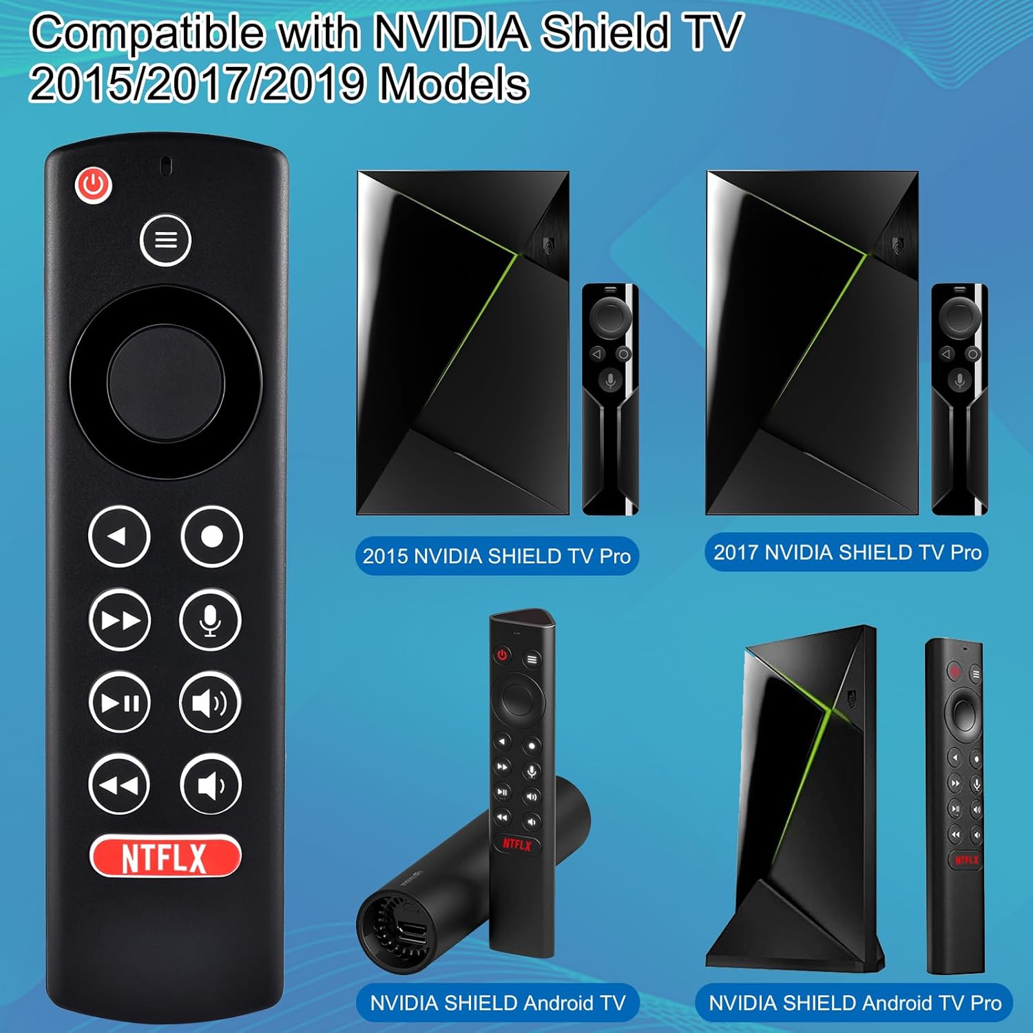 Backlit Remote for NVIDIA Shield TV and Shield TV Pro Streaming Media Player Remote,Voice Replacement Control for 2015/2017/2019 All Models. - Image 2
