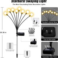 Solar Garden Lights Outdoor, 4 Pack 32LED Swaying Light Waterproof Solar Lights Outdoor for Yard Pathway Patio, Swaying Lawn Decor as Gardening Gifts for Women Holiday - Image 4
