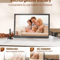 NORTHING 17.2" Portable TV for Camping, 7000mAH Built-in Powered TV with Antenna/USB/HDMI/AV Input, 12V Small T V for Camping Bedroom Kitchen RV Patio Car Power Outage, Sleep Timer - Image 3