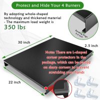Gas Stove Cover Board, Resistance to Heat Range Covers for Gas Stove, Large Black Stove Top Covers (L30’’ x W22'' xH2.75'') with Anti-slip Silicone Feet, Anti-collision Corner Guards - Image 5