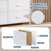 DUMOS Dresser for Bedroom, Storage Organizer with 9 Drawers, Chest of Drawers with Fabric Bins, Sturdy Metal Frame, Wood Tabletop for Guest Room, Closet, Entryway, Nursery - Image 5