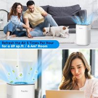 Priestley Small Air Purifiers for Home Bedroom Dorm Office Desktop, 20dB Quiet 3-in-1 HEPA Air Purifier with Essential Oil Diffuser, Air Filters Smoke, Allergies, Pet Dander, Odor, Dust - Image 2