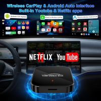 Wireless Carplay Adapter with Netflix YouTube, 2025 Car Play Video Box & Android Auto Dongle Plug & Play,Convert Wried to Wireless CarPlay for Cars from 2016 and iOS 10+ & TF Card (Black) - Image 2