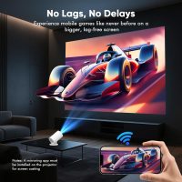 [ Built-in Google TV & Voice Control] WISHOLY Mini Projector with WiFi and Bluetooth, Built-in Streaming Apps, Portable Movie Projector 4K with 180° Rotatable for Outdoor, Home Theater, Movie Night - Image 8