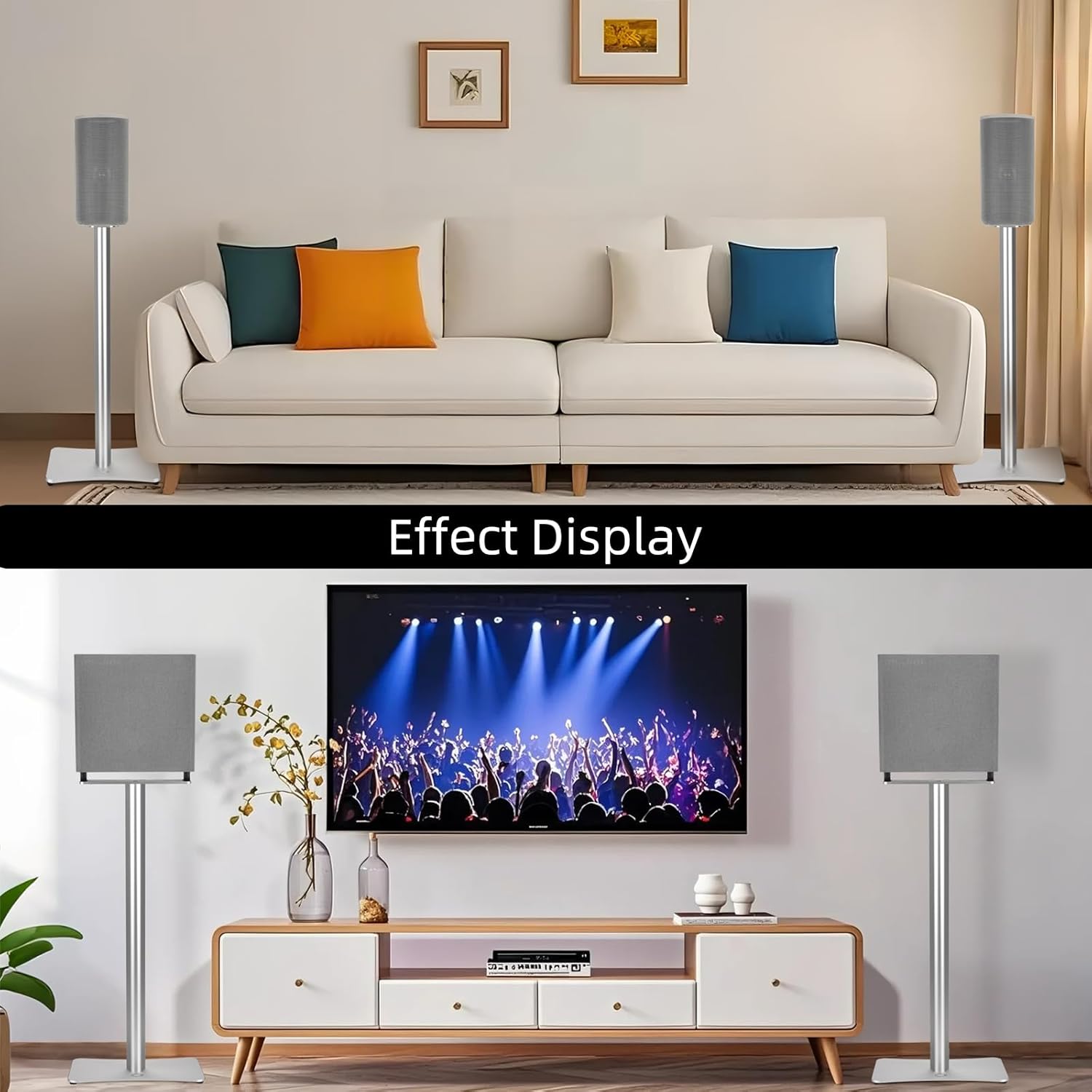 Speaker Stand Pair for Sony BRAVIA Home Theater Surround Sound System HT-A9M2/HT-A9/SA-RS5, Aluminum Alloy Floor Stand Bracket for Sony HT-A9M2/HT-A9/SA-RS5 Speaker - Image 2