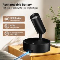 Wireless Led Spotlight Indoor, Rechargeable Uplighting Indoor with Remote Dimmable, 350° Rotate, Battery Powered Ceiling Spotlight for Artwork Painting Tree Plant Picture Lights - Image 6