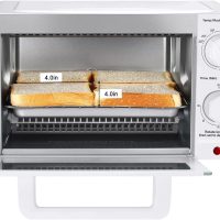 Mainstay Toaster Oven Combo Kitchen Appliances, Fits 9” Pizza, 4 Slice Capacity, Powerful Circulation, Auto Shutoff, Includes Baking Rack Pan Quartz, up to 60 Min, Easy Clean (Arctic White) - Image 6