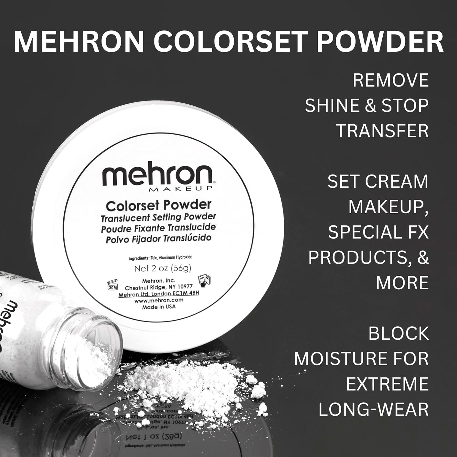 Mehron Makeup Colorset Powder | Translucent Setting Powder | Special Effects, Halloween, & Film 2 oz (60 g) - Image 4