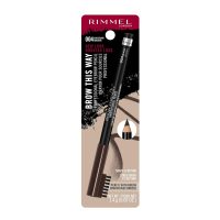 Rimmel London Brow This Way Professional Eyebrow Pencil, Long-Wearing, Highly-Pigmented, Built-In Brush, 004, Black Brown, 0.05oz - Image 3