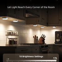 EZVALO 6-Pack Under Cabinet Lighting, Rechargeable Motion Sensor Puck Lights with Remote, 3 Color Temps &12 RGB Colors, Magnetic Stick on Light, Dimmable Under Counter Lights for Kitchen, Shelf, Stair - Image 3