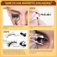QUEWEL Magnetic Eyelashes 1 Pair Reusable Magnetic Eyelashes with Applicator No Glue Needed Eyelashes Cat Eye Natural Look Lash Clusters Kit Easy to Wear and Remove(B07) - Image 5