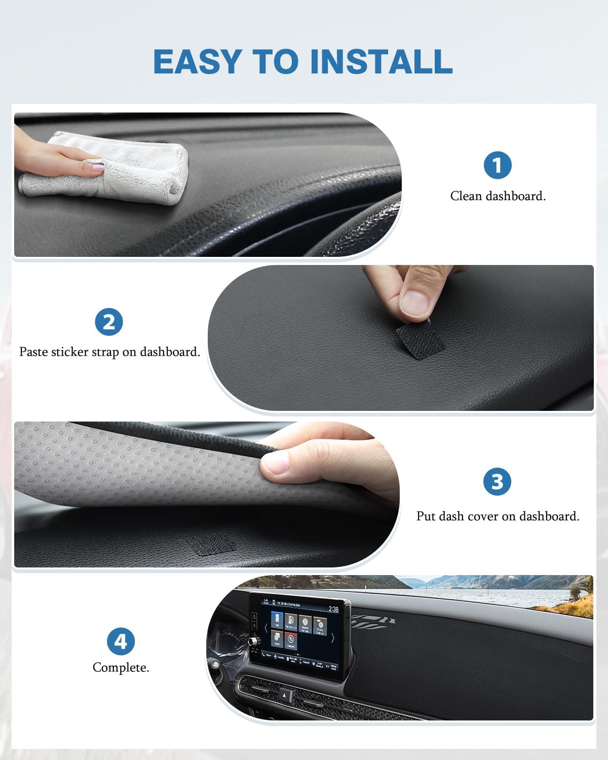 FIILINES Dash Cover for Honda HR-V 2023-2026 HRV, Dashboard Mat HRV Accessories Mesh Dash Mat Sunshade Nonslip Protector No Glare Black - Image 6
