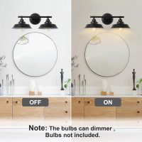 GoYeel Vanity Lights - 2 Light Farmhouse Bathroom Lighting, Matte Black Over Mirror Sconce - Image 8