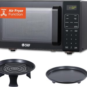 Commercial Chef 5-in-1 Countertop Microwave Air Fryer Combo, 0.9 Cu. Ft. Capacity, Microwave Air Fryer Convection Oven Bake and Roast, 900W, 10 Power Levels