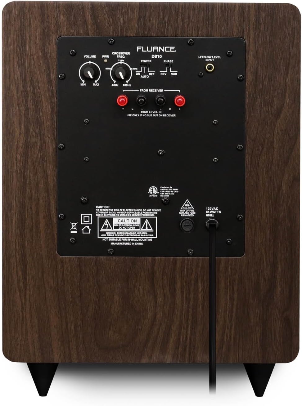 Fluance Elite High Definition Surround Sound Home Theater 5.1 Channel Speaker System Including Three-Way Floorstanding, Center Channel, Rear Surround Speakers and a DB10 Subwoofer - Walnut (SX51WR) - Image 9