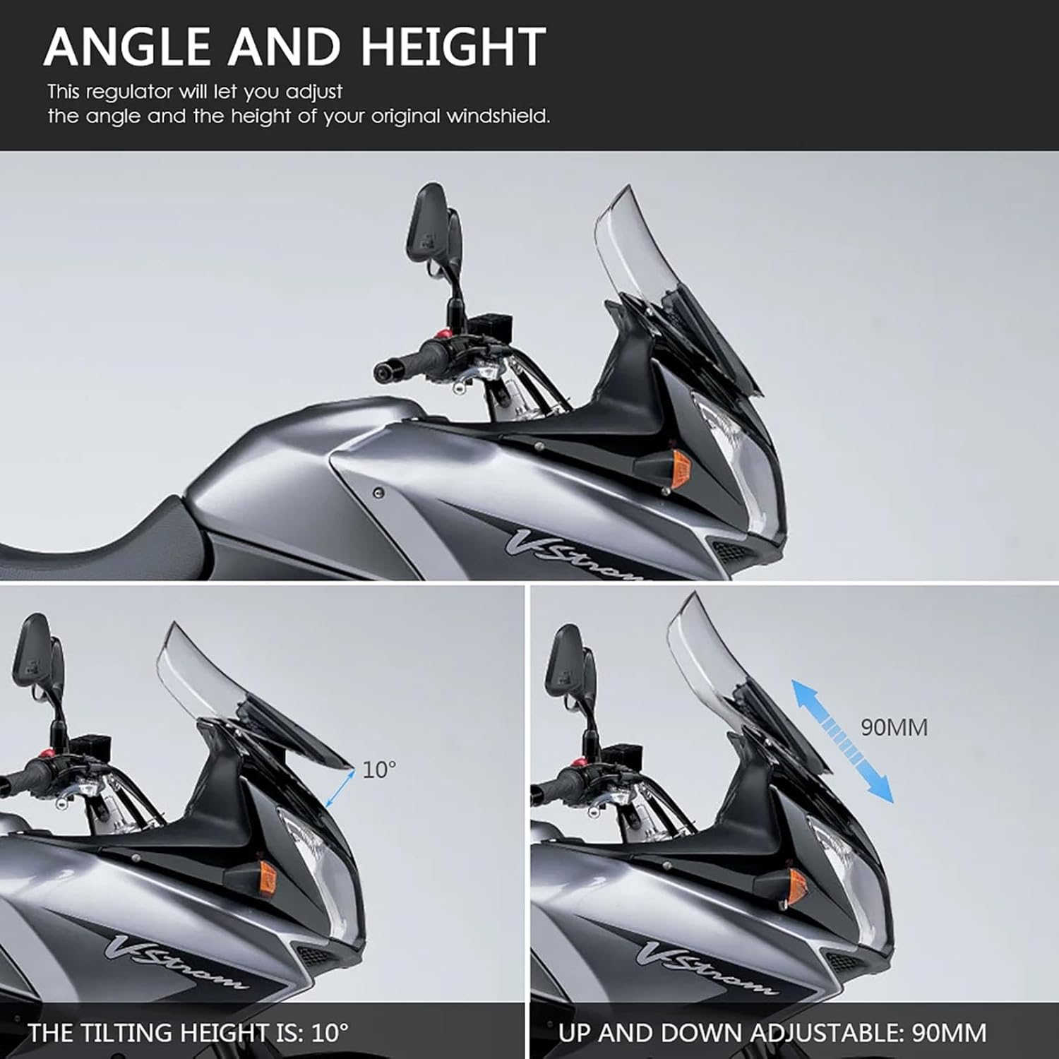 Fit for Suzuki V-Strom DL1000 DL650 Motorcycle Windscreen Adjustable Windshield Bracket Kits - Image 3