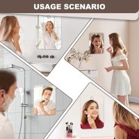 Shower Mirror Fogless for Shaving Anti-Fog Frameless Wall Hanging Makeup,11.81" L x 7.87" W,Gainsboro - Image 7
