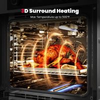 GASLAND 24 Inch Gas Wall Oven, ETL Certified Natural Gas Oven, Built-in Single Wall Oven, with Bake Broil Rotisserie Functions, Digital Timer and Convection Fan, 120V Cord Plug, Stainless Steel - Image 3