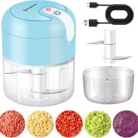 EASYSPEED Electric Garlic Chopper 1Cup, Mini USB Charging Wireless Food Processor with 304 Stainless Steel, 2 Sharp Blades, Portable Kitchen Meat Grinder for Onion, Garlic, Ginger, Baby Food - Image 5