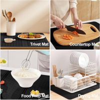 Stove Top Cover for Electric Stove - Foldable Glass Top Stove Cover Protector,Ceramic Flat Top Stove Cover, Induction Cooktop Protector, Oven Cover, 28" x 20" Dish Drying Mat (Black) - Image 6