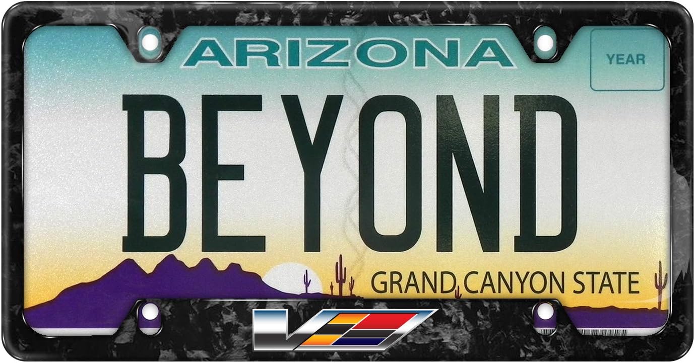 iPick Image for - Cadillac V Logo Real Black Forged Carbon Fiber 50 States License Plate Frame - Image 4