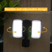 UME 19W LED Flood Light Motion Sensor Outdoor, 2 Adjustable Head, 2000LM, 5000K, IP65 Waterproof, Dusk to Dawn Security Light with Photocell for Exterior,Outside,Garage,House(Black) - Image 5