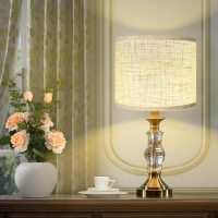 Lampshades Set of 2, 11.02" Top x 11.02" Bottom x 9.3" High, Drum Lamp shades，Medium Lamp shade, Beige Lampshade Natural Linen Hand Crafted, see installation video here (11.02" x 11.02" x 9.3") - Image 4