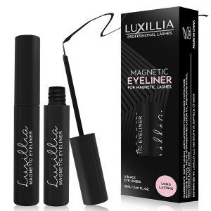Luxillia Magnetic Eyeliner for Magnetic Eyelashes, Upgraded Strongest Hold, Most Natural Look, Waterproof, Smudge Proof Liquid Liner in Black