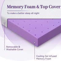 SINWEEK 2 Inch Gel Memory Foam Mattress Topper Twin Size, Ventilated High Density Pad for Back Pain, Bed Topper with Removable Soft Cover, CertiPUR-US Certified - Image 7