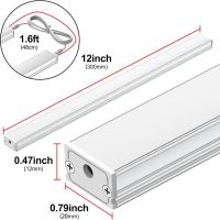 ASOKO Under Cabinet Led Light Plug in, Dimmable Daylight White 4500K, 3 Pack 12 inch Linkable Led Under Counter Lights for Kitchen, Shelf, Workbench, Cupboard, ETL Listed Plug 24V, UNO-LK 4500K - Image 4