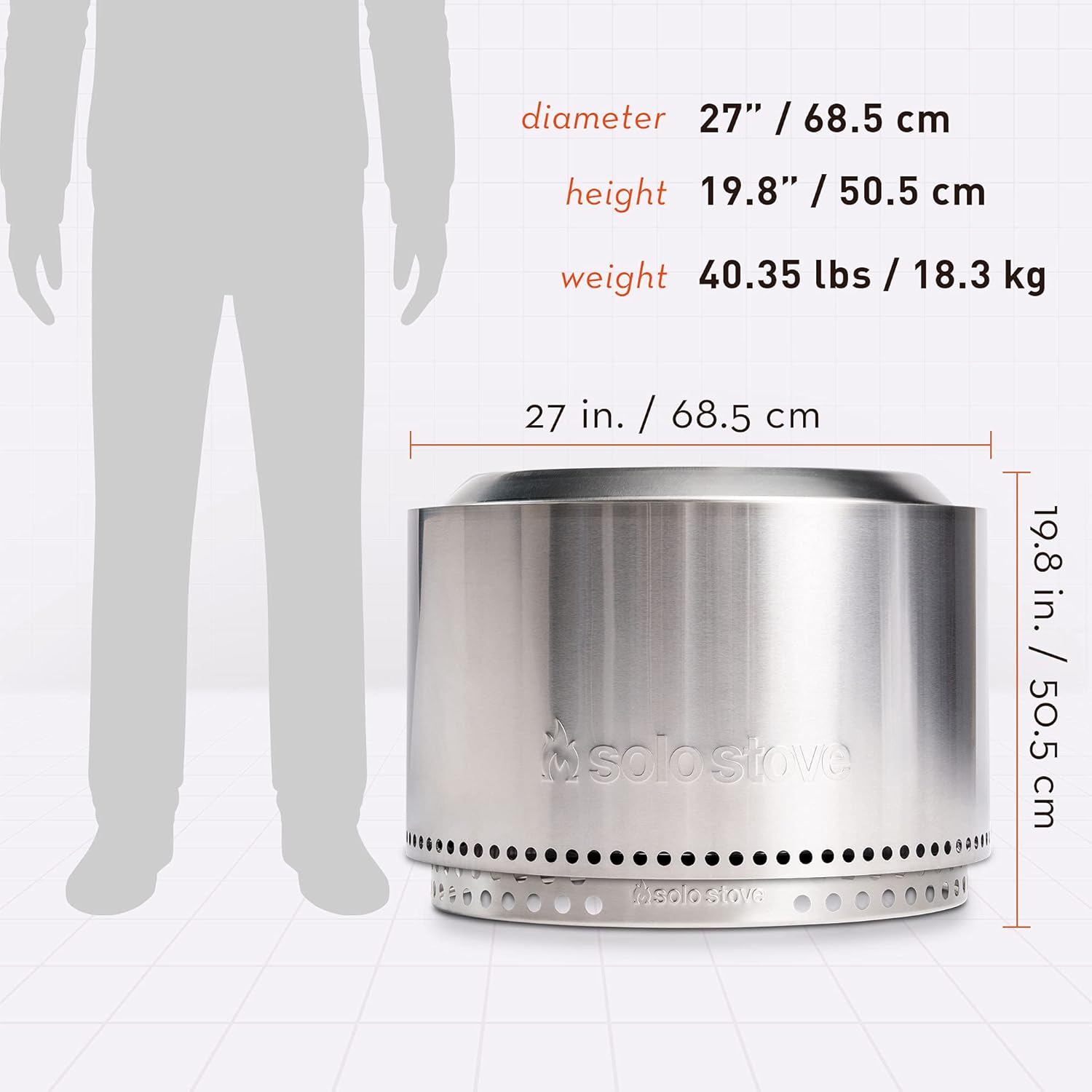 Solo Stove Yukon 27 Inch Smokeless Fire Pit with Removable Ash Pan - Wood Burning Portable Stainless Steel Outdoor Fireplace, Stainless Steel, Ideal for 6 or More People, 38 lbs - Image 8