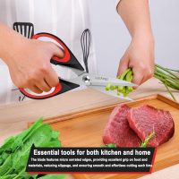 iBayam Kitchen Scissors All Purpose Heavy Duty, Kitchen Utensils Set, Stainless Steel Cooking Utensils Gadgets, Meat Poultry Food Shears Dishwasher Safe Utility Tools Home Gift, with Protective Sheath - Image 5
