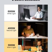 SUPERDANNY LED Desk Lamp for Office Home, Eye-Caring Desk Light with Adjustable Gooseneck, 12W Touch Control Dimmable Brightness, Architect Clamp Lamp with USB Adapter for Reading Study Workbench - Image 4