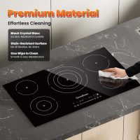 Electric Cooktop 36 Inch, OmniEase Built-in Electric Cooktops 5 Burner Stove Top, 36" Radiant electric Cook top Stovetop with Kid Safety Lock, Timer, 9 Heating Level, 9600W, 220-240V for Hard Wire - Image 7
