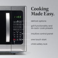 Farberware Countertop Microwave Oven 1.2 Cu. Ft. 1000 Watt with LED Lighting, Child Lock, Easy Clean Grey Interior, Stainless Steel - Image 3
